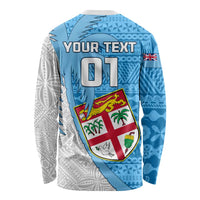 Custom Fiji Rugby Long Sleeve Shirt Come On Fijian Tapa Pattern LT01 - Polynesian Pride