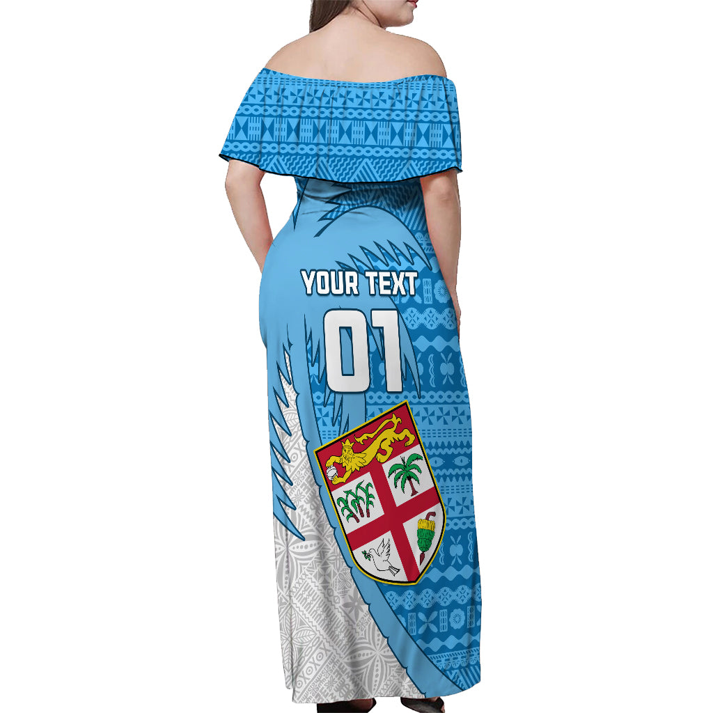 Custom Fiji Rugby Off Shoulder Maxi Dress Come On Fijian Tapa Pattern LT01 - Polynesian Pride