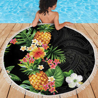 Hawaii Pineapple Tropical Beach Blanket Colorful Hibiscus Plumeria LT01 - Polynesian Pride