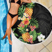 Hawaii Pineapple Tropical Beach Blanket Colorful Hibiscus Plumeria LT01 - Polynesian Pride