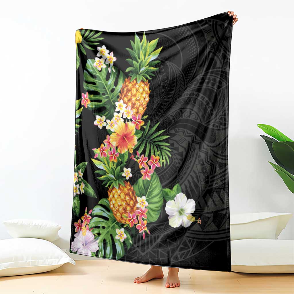 Hawaii Pineapple Tropical Blanket Colorful Hibiscus Plumeria LT01 - Polynesian Pride