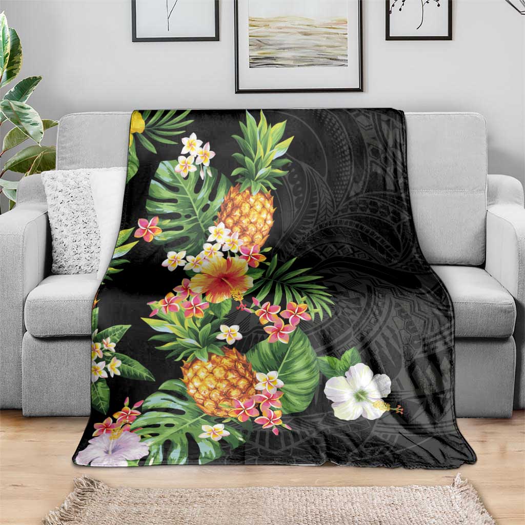 Hawaii Pineapple Tropical Blanket Colorful Hibiscus Plumeria LT01 - Polynesian Pride