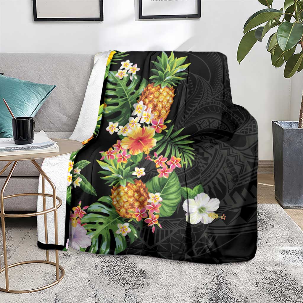 Hawaii Pineapple Tropical Blanket Colorful Hibiscus Plumeria LT01 - Polynesian Pride