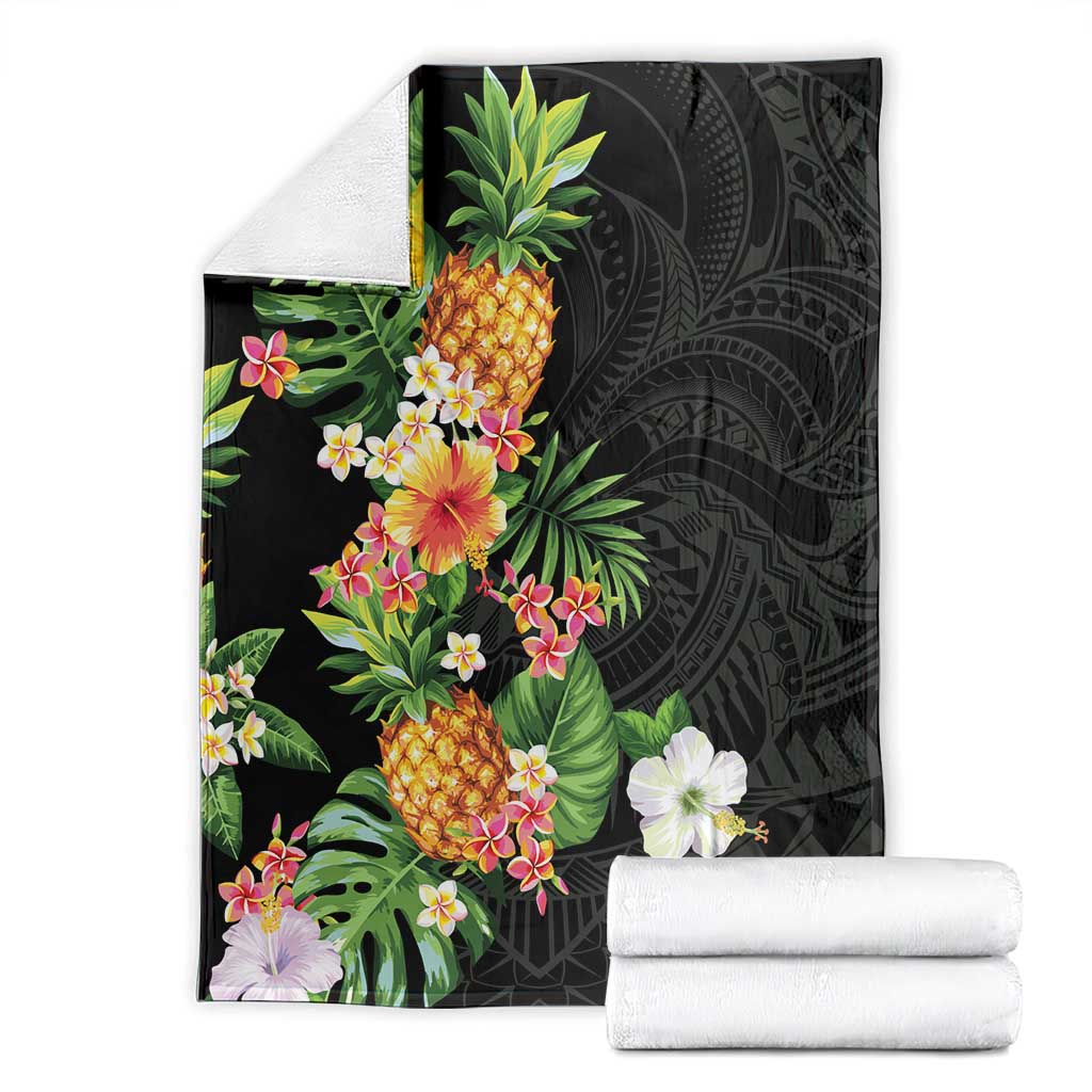 Hawaii Pineapple Tropical Blanket Colorful Hibiscus Plumeria LT01 - Polynesian Pride