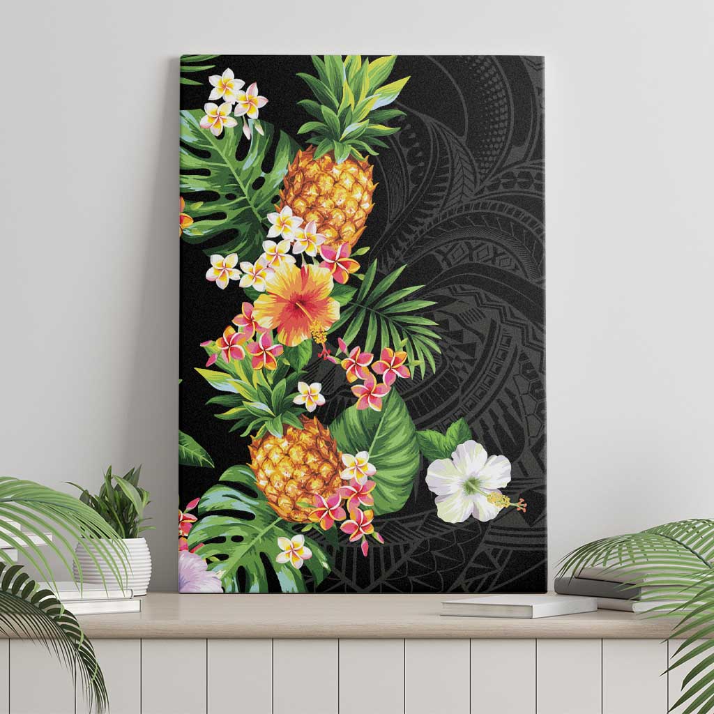 Hawaii Pineapple Tropical Canvas Wall Art Colorful Hibiscus Plumeria LT01 - Polynesian Pride