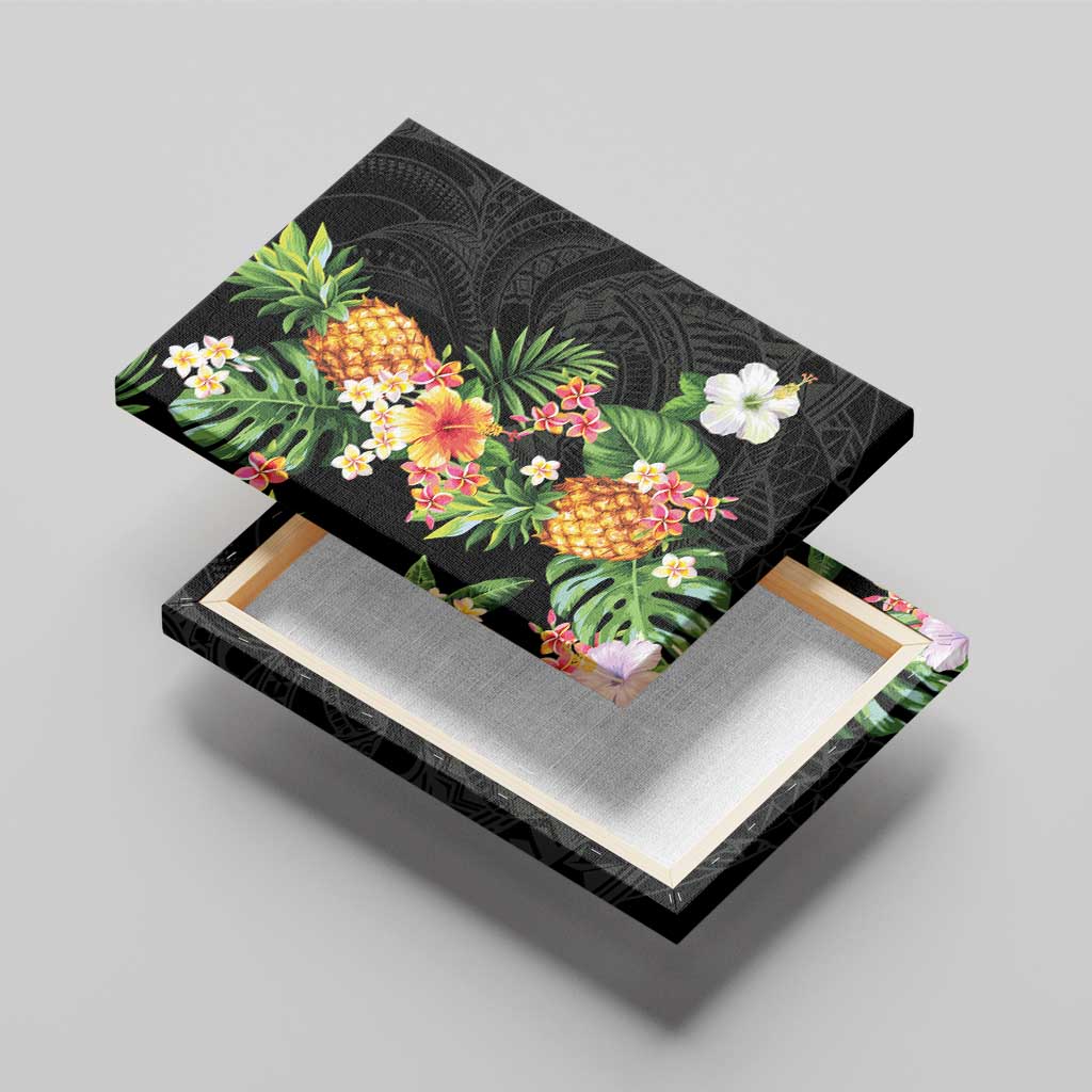 Hawaii Pineapple Tropical Canvas Wall Art Colorful Hibiscus Plumeria LT01 - Polynesian Pride