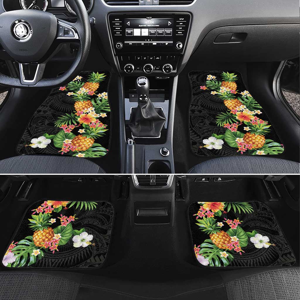 Hawaii Pineapple Tropical Car Mats Colorful Hibiscus Plumeria