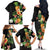 Hawaii Pineapple Tropical Family Matching Off The Shoulder Long Sleeve Dress and Hawaiian Shirt Colorful Hibiscus Plumeria