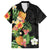 Hawaii Pineapple Tropical Family Matching Off The Shoulder Long Sleeve Dress and Hawaiian Shirt Colorful Hibiscus Plumeria