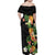 Hawaii Pineapple Tropical Family Matching Off Shoulder Maxi Dress and Hawaiian Shirt Colorful Hibiscus Plumeria