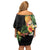 Hawaii Pineapple Tropical Family Matching Off Shoulder Short Dress and Hawaiian Shirt Colorful Hibiscus Plumeria