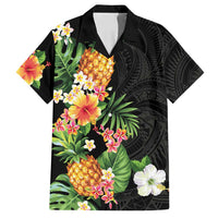 Hawaii Pineapple Tropical Family Matching Puletasi and Hawaiian Shirt Colorful Hibiscus Plumeria