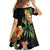 Hawaii Pineapple Tropical Family Matching Short Sleeve Bodycon Dress and Hawaiian Shirt Colorful Hibiscus Plumeria