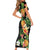 Hawaii Pineapple Tropical Family Matching Short Sleeve Bodycon Dress and Hawaiian Shirt Colorful Hibiscus Plumeria