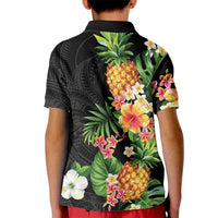 Hawaii Pineapple Tropical Kid Polo Shirt Colorful Hibiscus Plumeria