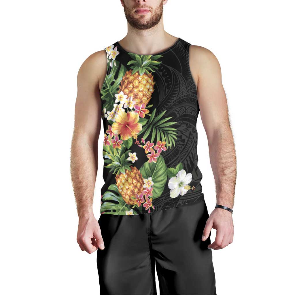 Hawaii Pineapple Tropical Men Tank Top Colorful Hibiscus Plumeria LT01 - Polynesian Pride