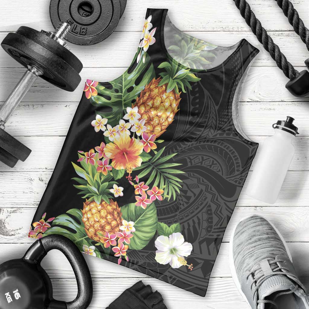 Hawaii Pineapple Tropical Men Tank Top Colorful Hibiscus Plumeria LT01 - Polynesian Pride