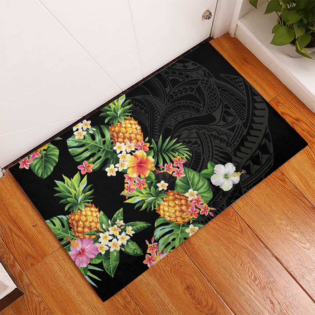 Hawaii Pineapple Tropical Rubber Doormat Colorful Hibiscus Plumeria LT01 - Polynesian Pride