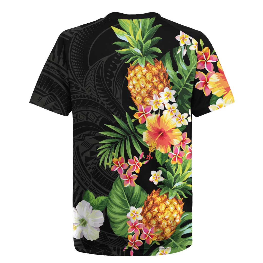 Hawaii Pineapple Tropical Rugby Jersey Colorful Hibiscus Plumeria LT01 - Polynesian Pride