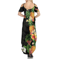 Hawaii Pineapple Tropical Summer Maxi Dress Colorful Hibiscus Plumeria LT01 - Polynesian Pride