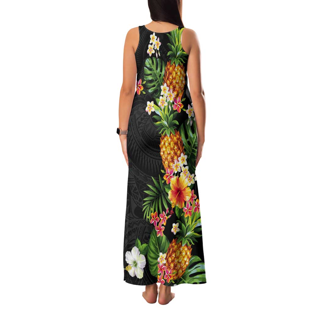 Hawaii Pineapple Tropical Tank Maxi Dress Colorful Hibiscus Plumeria LT01 - Polynesian Pride