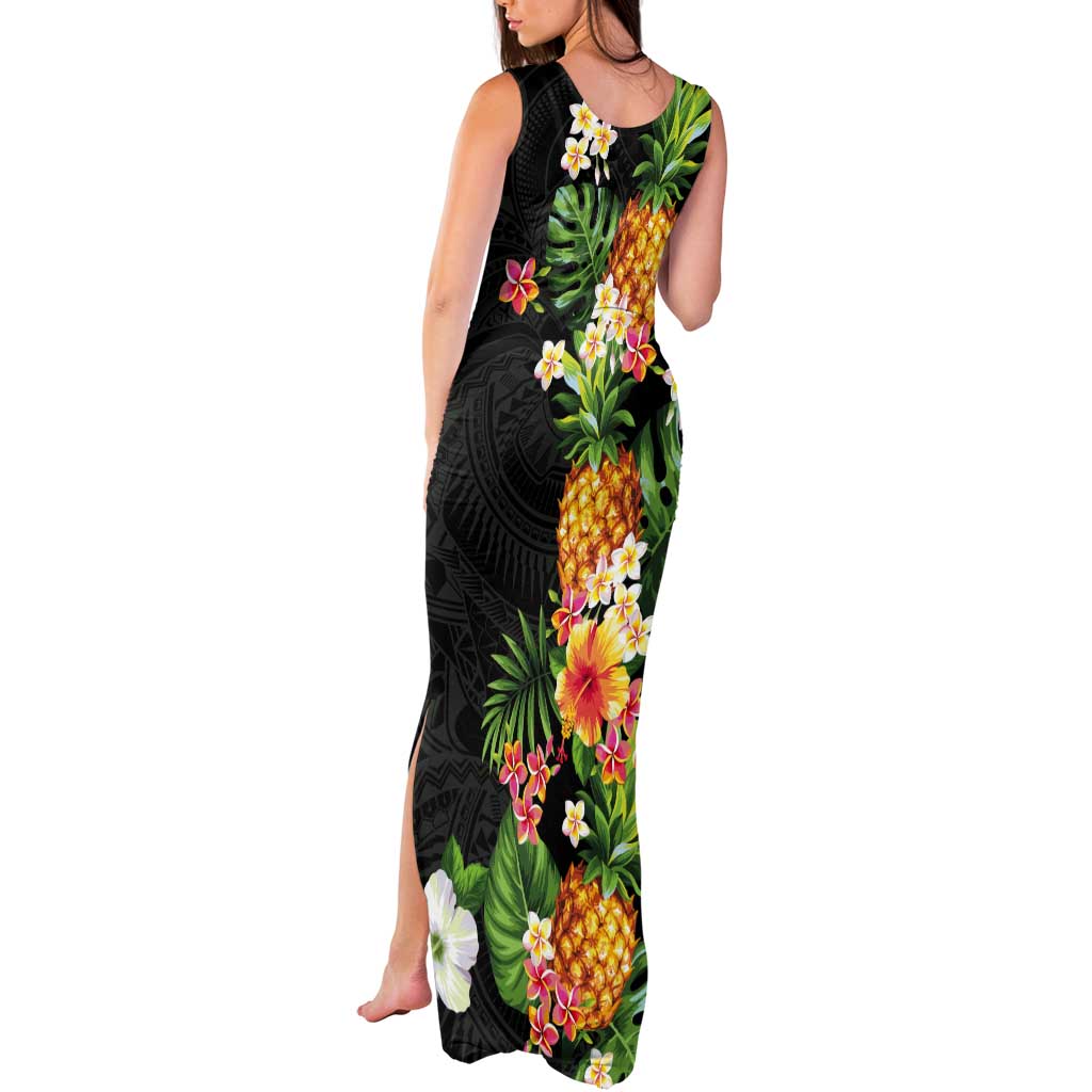 Hawaii Pineapple Tropical Tank Maxi Dress Colorful Hibiscus Plumeria LT01 - Polynesian Pride