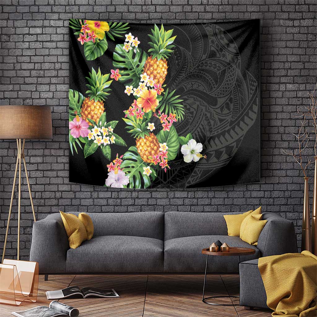 Hawaii Pineapple Tropical Tapestry Colorful Hibiscus Plumeria LT01 - Polynesian Pride