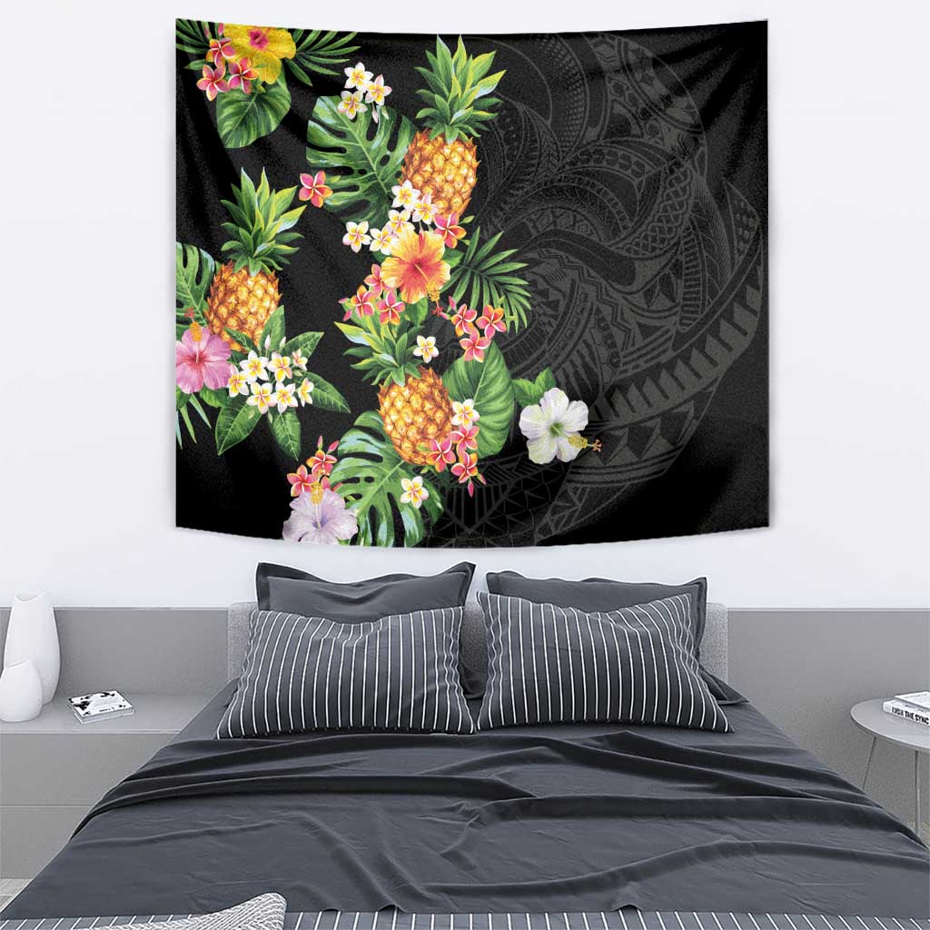 Hawaii Pineapple Tropical Tapestry Colorful Hibiscus Plumeria LT01 - Polynesian Pride