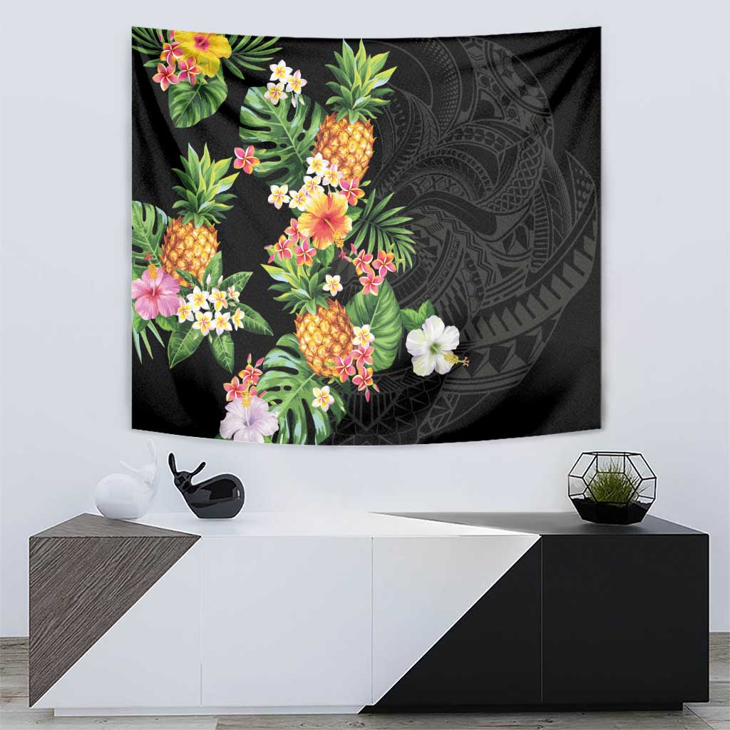 Hawaii Pineapple Tropical Tapestry Colorful Hibiscus Plumeria LT01 - Polynesian Pride