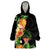 Hawaii Pineapple Tropical Wearable Blanket Hoodie Colorful Hibiscus Plumeria