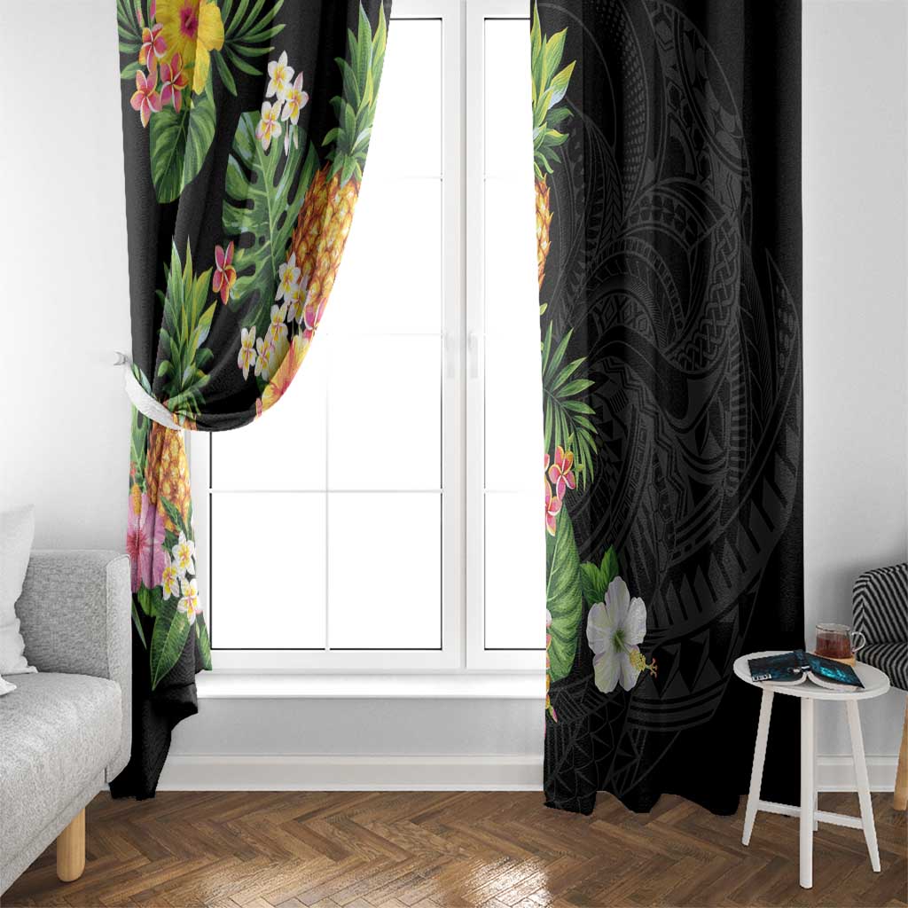 Hawaii Pineapple Tropical Window Curtain Colorful Hibiscus Plumeria LT01 - Polynesian Pride