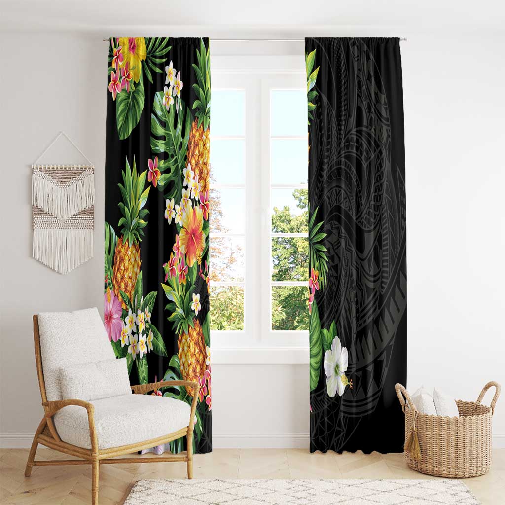 Hawaii Pineapple Tropical Window Curtain Colorful Hibiscus Plumeria LT01 - Polynesian Pride