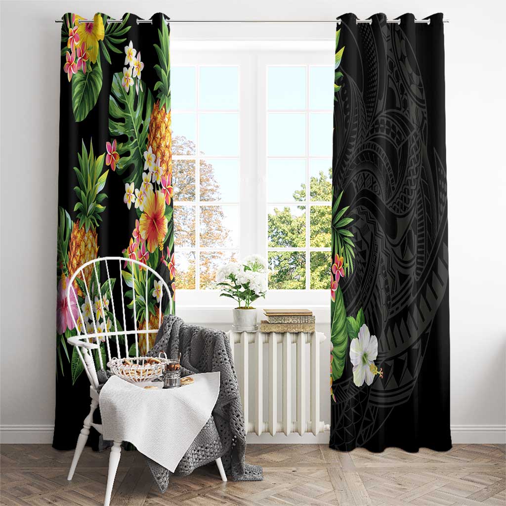 Hawaii Pineapple Tropical Window Curtain Colorful Hibiscus Plumeria LT01 - Polynesian Pride