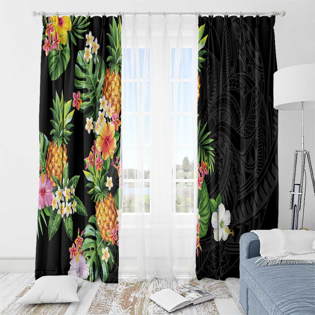 Hawaii Pineapple Tropical Window Curtain Colorful Hibiscus Plumeria LT01 - Polynesian Pride