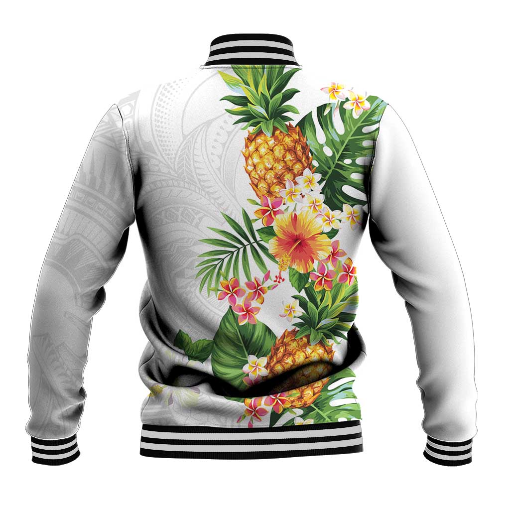 Hawaii Pineapple Tropical Baseball Jacket Luminous Hibiscus Plumeria LT01 - Polynesian Pride