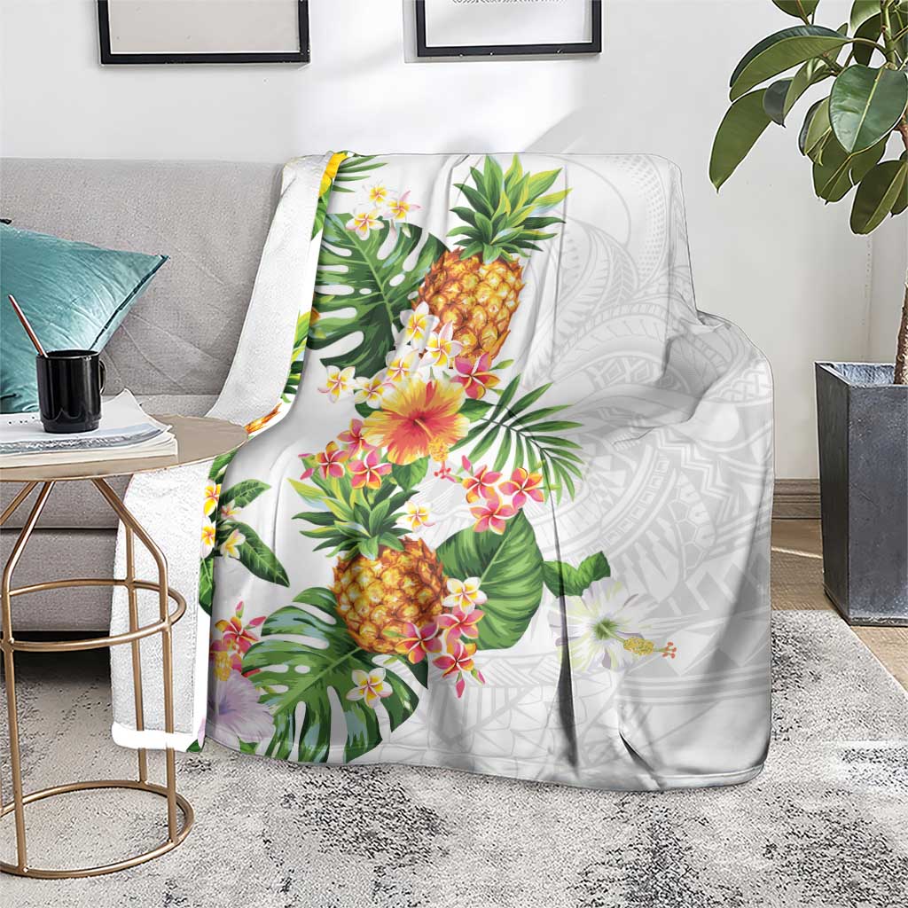 Hawaii Pineapple Tropical Blanket Luminous Hibiscus Plumeria LT01 - Polynesian Pride