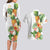 Hawaii Pineapple Tropical Couples Matching Long Sleeve Bodycon Dress and Hawaiian Shirt Luminous Hibiscus Plumeria