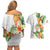 Hawaii Pineapple Tropical Couples Matching Off Shoulder Short Dress and Hawaiian Shirt Luminous Hibiscus Plumeria