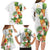 Hawaii Pineapple Tropical Family Matching Long Sleeve Bodycon Dress and Hawaiian Shirt Luminous Hibiscus Plumeria