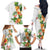 Hawaii Pineapple Tropical Family Matching Off The Shoulder Long Sleeve Dress and Hawaiian Shirt Luminous Hibiscus Plumeria