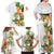 Hawaii Pineapple Tropical Family Matching Off Shoulder Maxi Dress and Hawaiian Shirt Luminous Hibiscus Plumeria