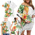 Hawaii Pineapple Tropical Family Matching Off Shoulder Short Dress and Hawaiian Shirt Luminous Hibiscus Plumeria