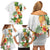 Hawaii Pineapple Tropical Family Matching Off Shoulder Short Dress and Hawaiian Shirt Luminous Hibiscus Plumeria