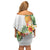 Hawaii Pineapple Tropical Family Matching Off Shoulder Short Dress and Hawaiian Shirt Luminous Hibiscus Plumeria