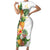 Hawaii Pineapple Tropical Family Matching Short Sleeve Bodycon Dress and Hawaiian Shirt Luminous Hibiscus Plumeria