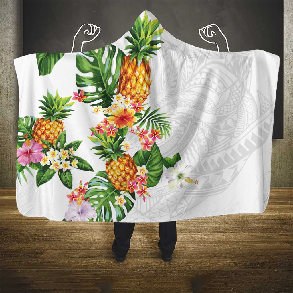 Hawaii Pineapple Tropical Hooded Blanket Luminous Hibiscus Plumeria LT01 - Polynesian Pride