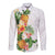 Hawaii Pineapple Tropical Long Sleeve Button Shirt Luminous Hibiscus Plumeria