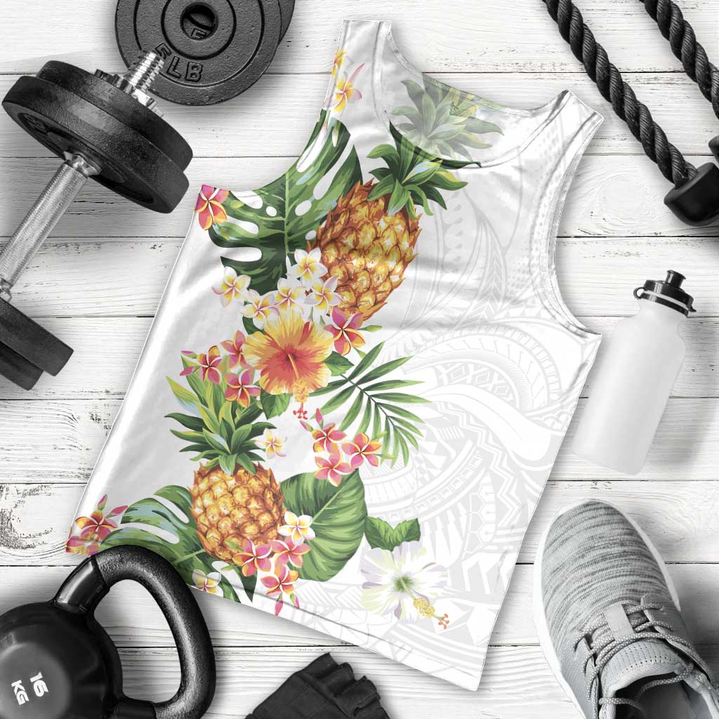Hawaii Pineapple Tropical Men Tank Top Luminous Hibiscus Plumeria LT01 - Polynesian Pride