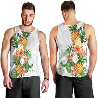Hawaii Pineapple Tropical Men Tank Top Luminous Hibiscus Plumeria LT01 - Polynesian Pride