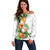 Hawaii Pineapple Tropical Off Shoulder Sweater Luminous Hibiscus Plumeria